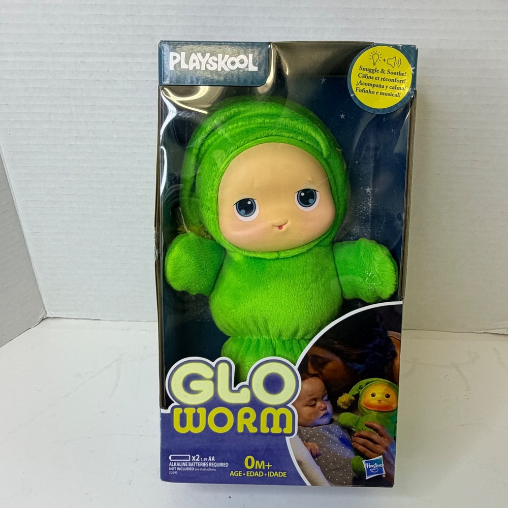 Playskool Glo Worm Lullaby Stuffed Animal Toy Green E2695 Hasbro New in Box
